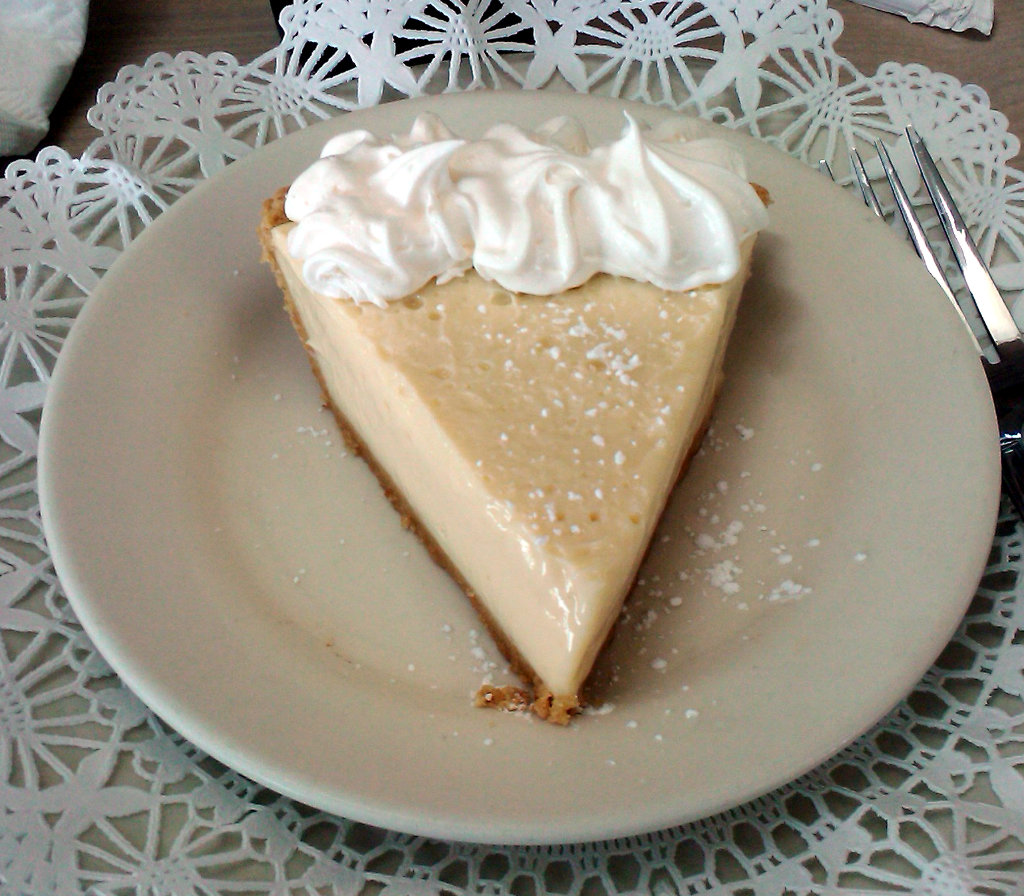 A slice of key lime pie from Locklear's Beach City Grill at the Folly Beach Fishing Pier on Folly Beach.