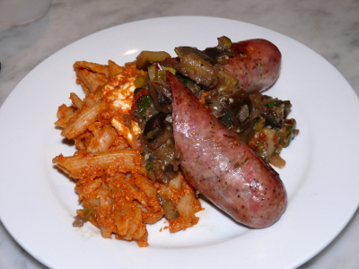 Sweet italian sausage with baked ziti