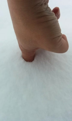 Index finger deep snow