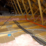 Half the insulation laid down
