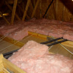 Half the insulation laid down
