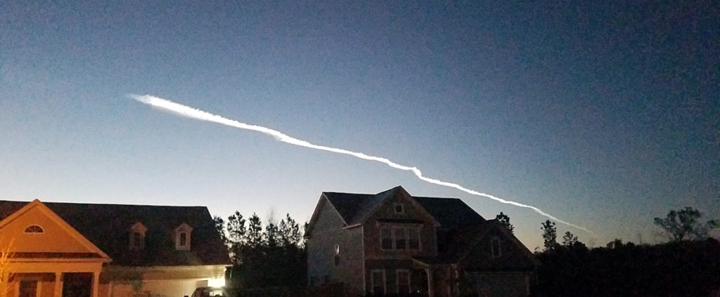 Atlas V exhaust plume from the Boeing uncrewed Starliner launch