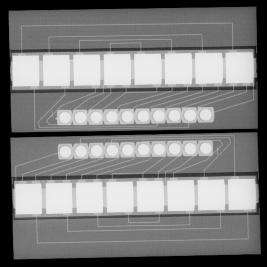 X-ray of the 40x5-W and 40x5-MO detector modules