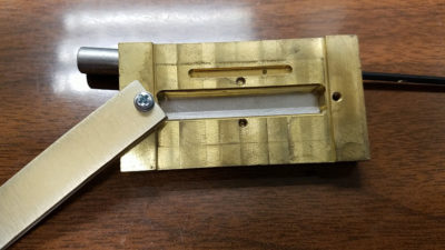 Brass holder block for the mammography kV sensor