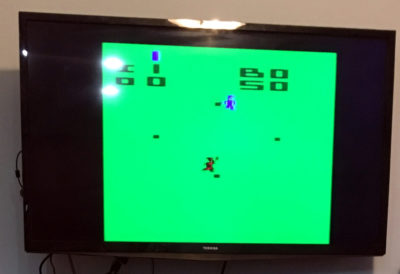 Atari game on the television