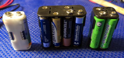 Batteries in a variety of battery holders