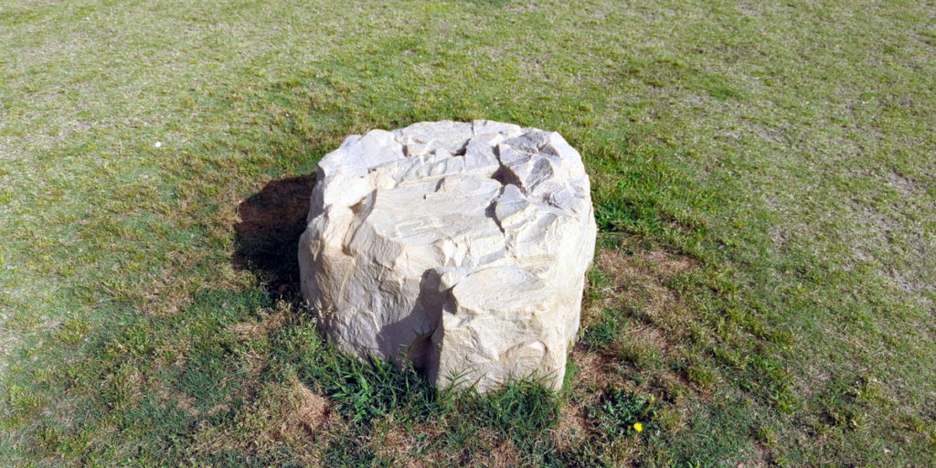 A fake rock for dogs to pee on.